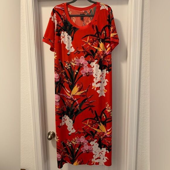 G.I.L.I. Tropical Maxi Dress Size 1XP NWOT - Picture 1 of 4